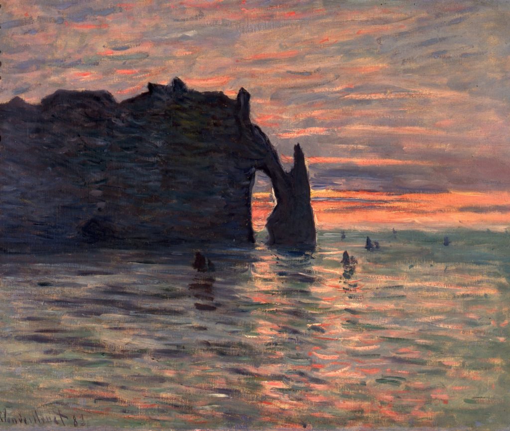 Claude Monet, Coucher de soleil à Etretat, 1883
