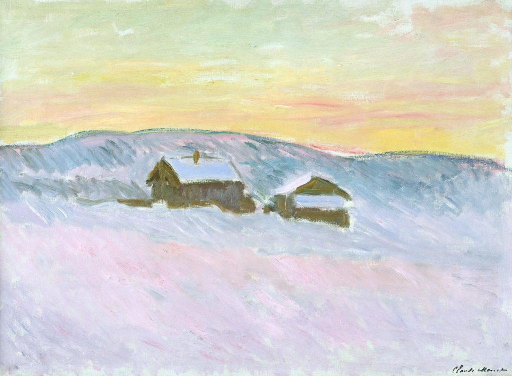 Claude Monet, Paysage de Norvège, les maisons bleues, 1895