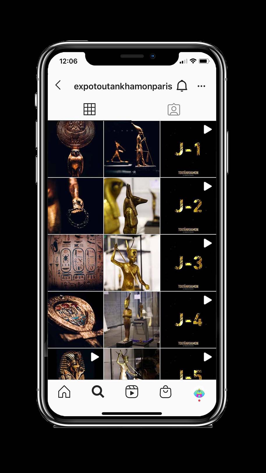 Exposition Toutankhamon THE FARM compte Instagram