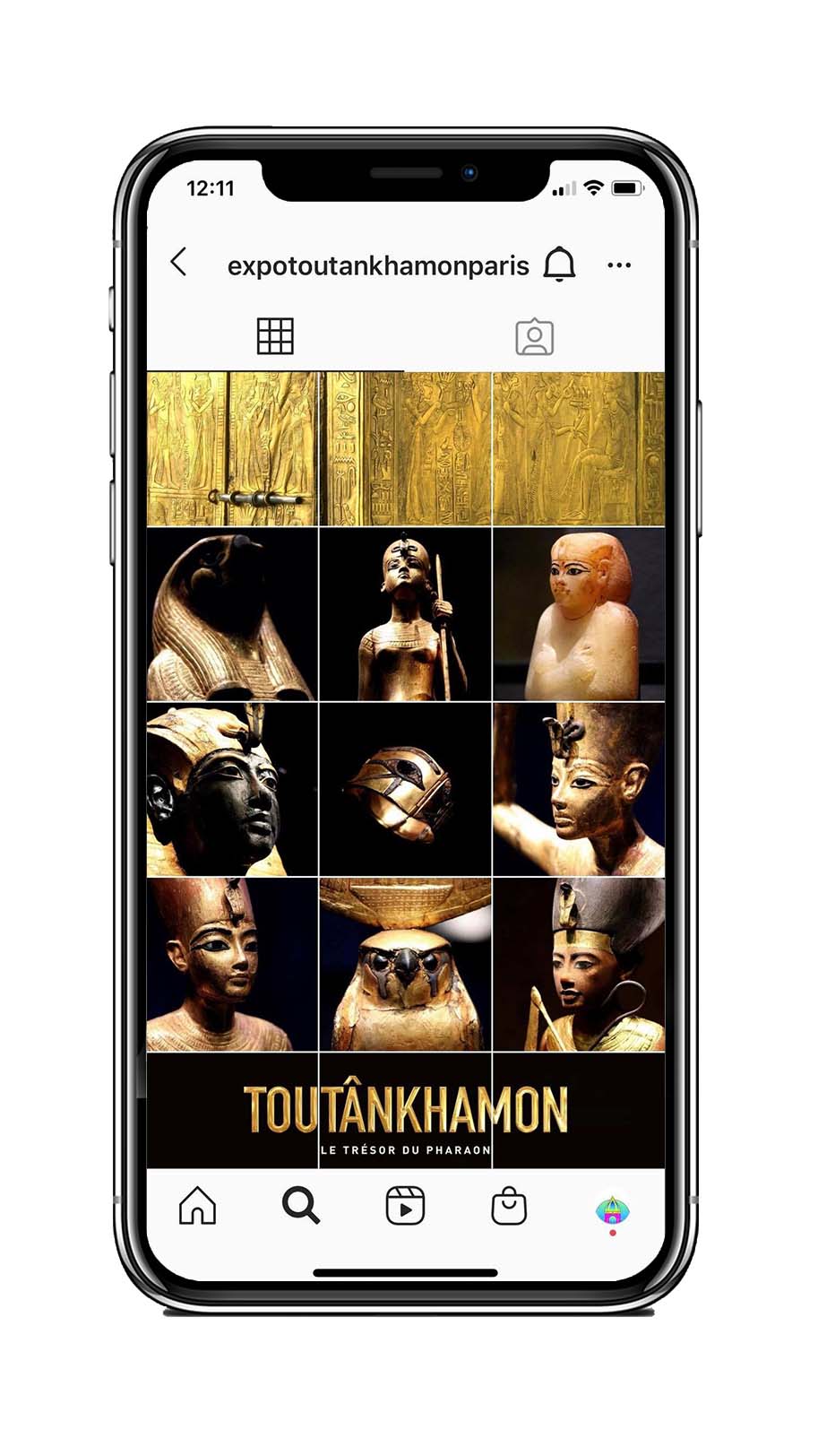Exposition Toutankhamon THE FARM compte Instagram