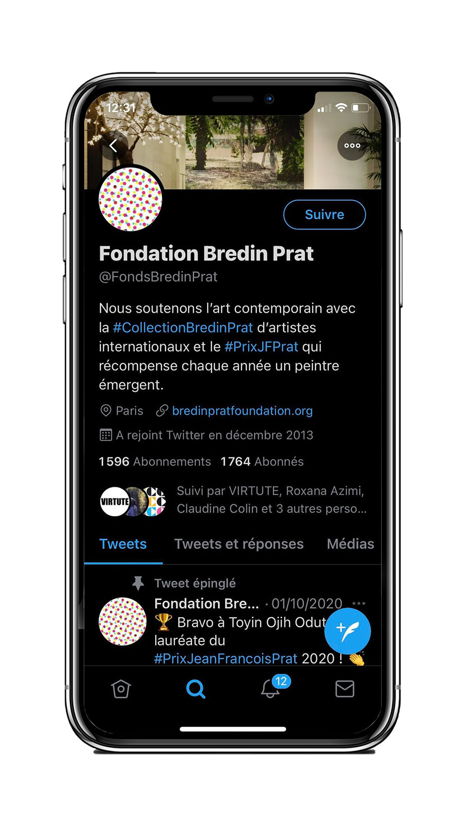 Fondation Bredin Prat compte Instagram