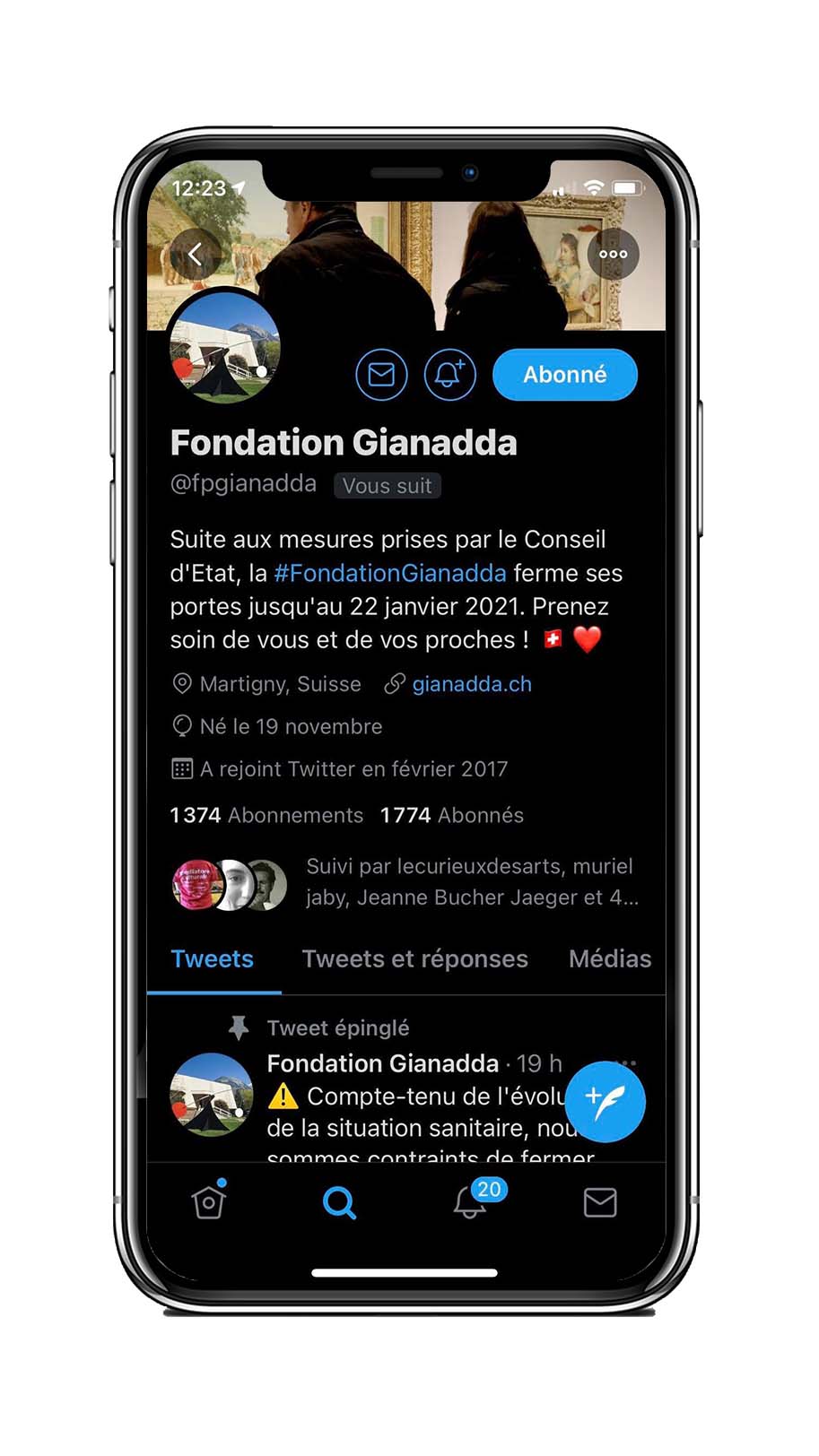 Fondation Pierre Gianadda compte Instagram THE FARM