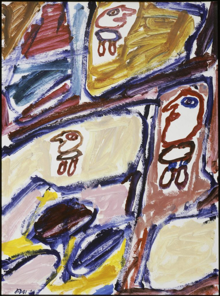 Jean Dubuffet, Site avec 3 personnages (Psycho-site E 268), 26 août 1981