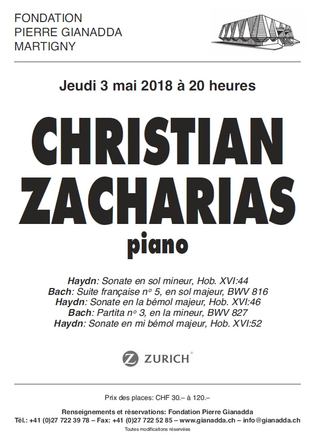 Fondation Pierre Gianadda affiche Christian Zacharias