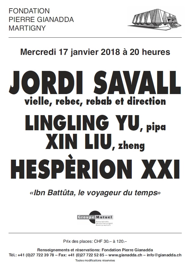 Fondation Pierre Gianadda affiche Hespérion XXI, Jordi Savall