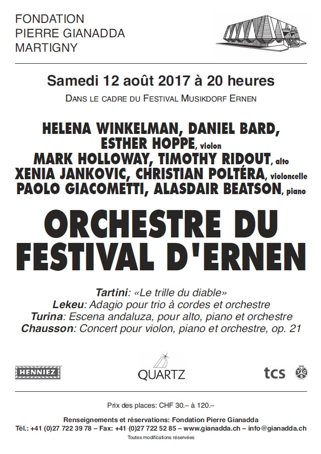 Fondation Pierre Gianadda affiche Orchestre du Festival d’Ernen