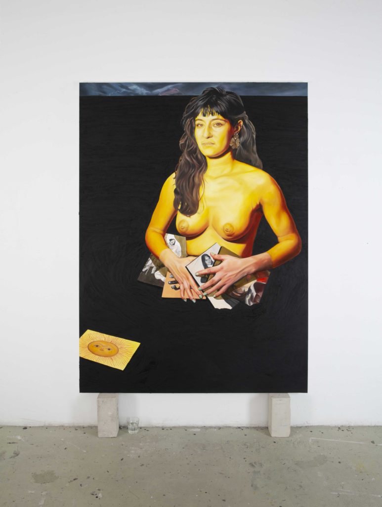 Chloë Saï Breil-Dupont, La Soleil, Portrait de Cassie, 2021 Cire et résine sur toile, 190 x140 cm © The artist. Courtesy the artist Crédit Photo - Yotam Schwartz