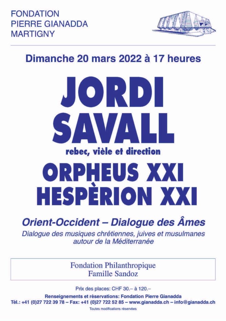 Fondation Pierre Gianadda affiche Jordi Savall