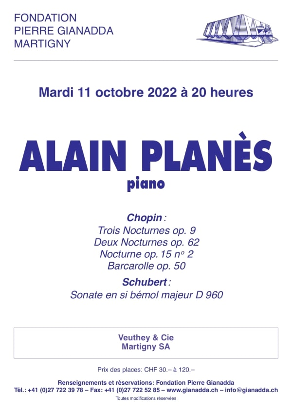 Fondation Pierre Gianadda, affiche Alain Planès