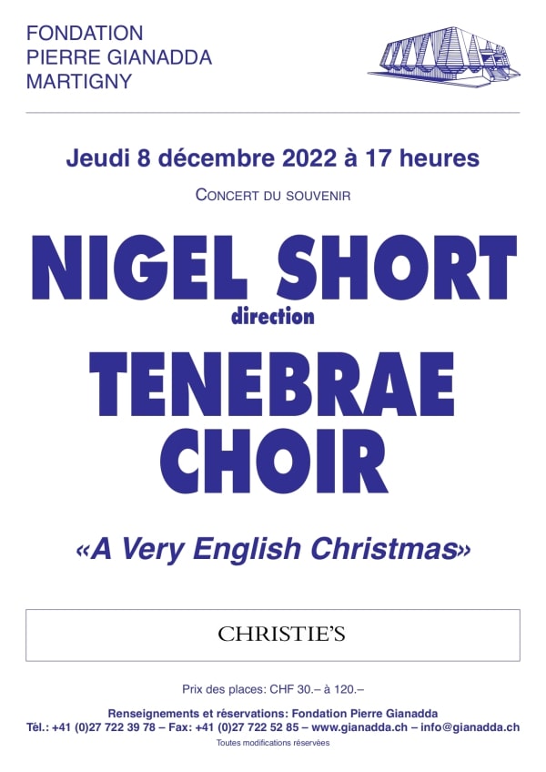 Fondation Pierre Gianadda, affiche Tenebrae Choir