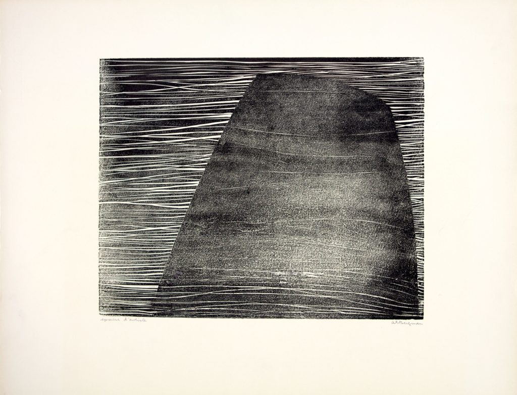 Anna-Eva Bergman, GB 9-1957 Kolle, 1957. Gravure sur bois, 326 x 409 mm, 513 x 654 mm