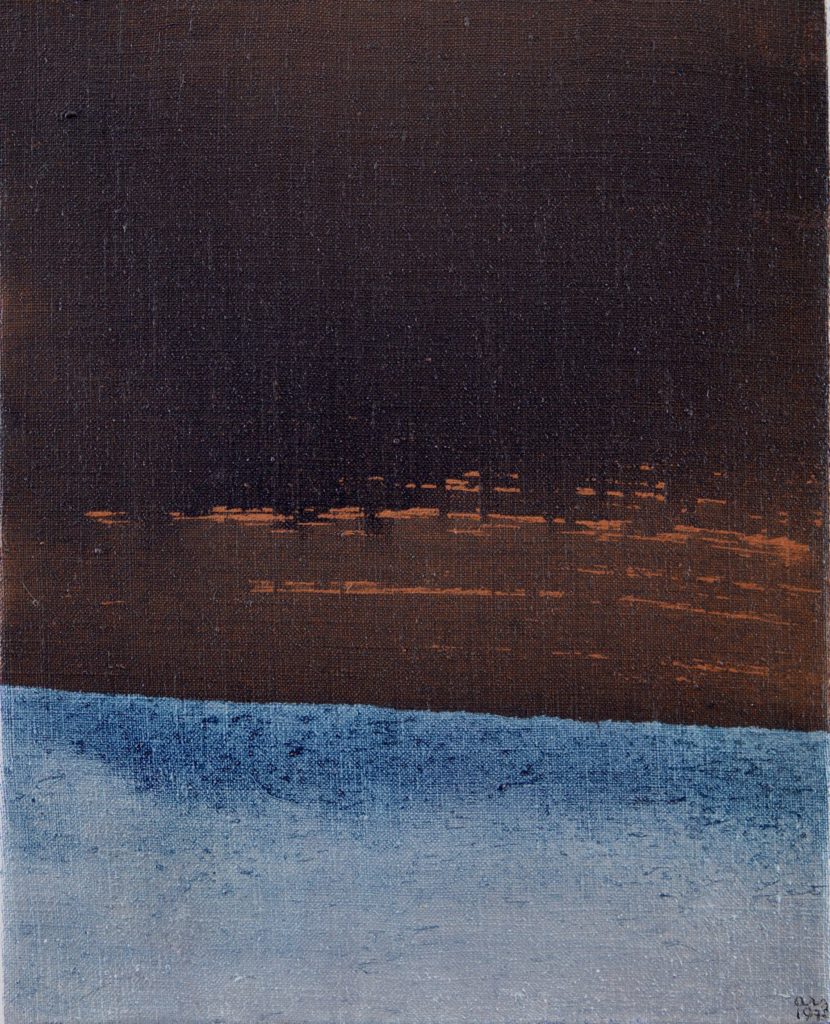 Anna-Eva Bergman, N°32-1978 Orage, 1978. Acrylique et feuille de métal sur toile, 41 X 33 cm