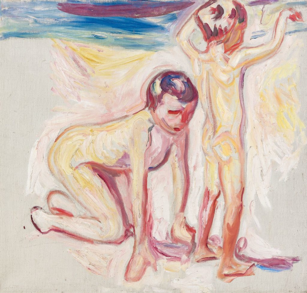 Edvard Munch, To gutter på stranden (Two boys on the beach), 1911. Huile sur toile, 94 x 99 cm 37 1:8 x 39 in