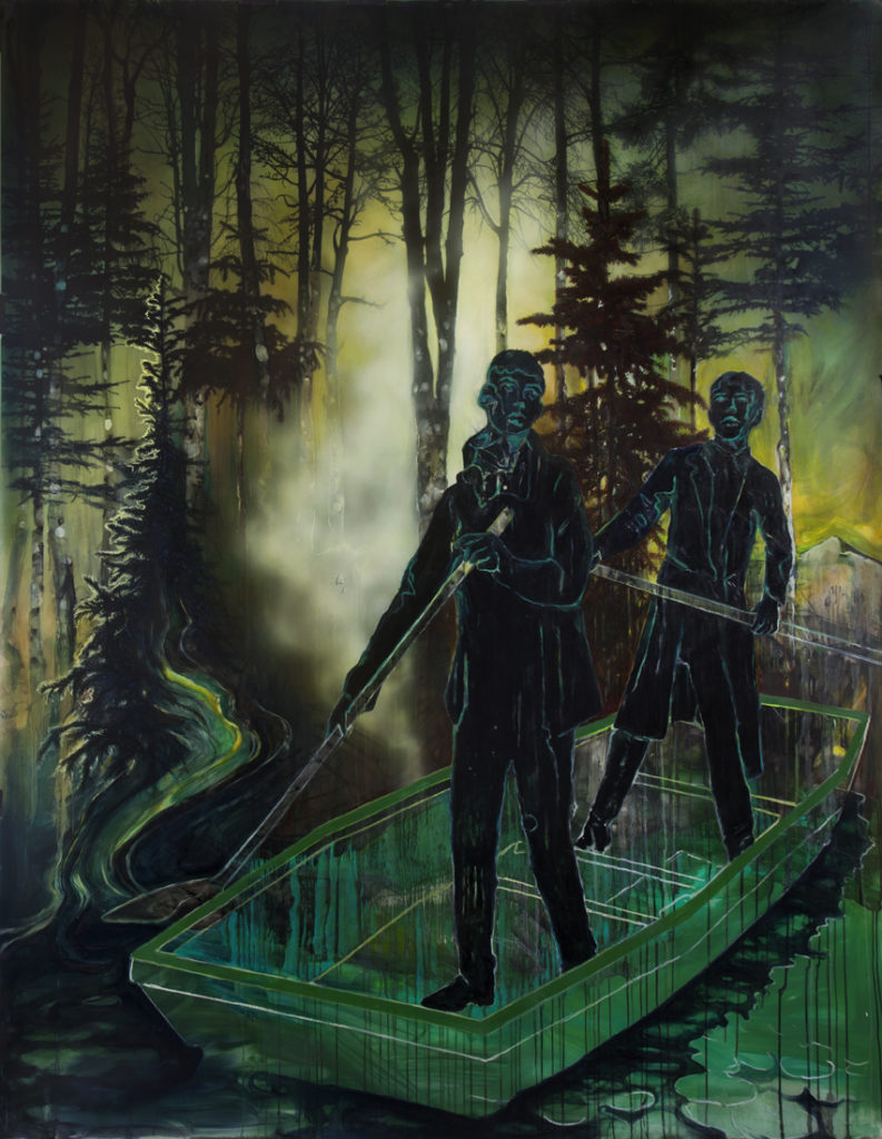 Anthony Goicolea, Balseros II, 2021. Acrylique sur film Mylar glacé, 194 x 152 cm