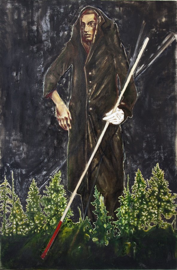 Anthony Goicolea, Blind, 2020. Huile sur toile de lin brut, 91,5 x 61 cm