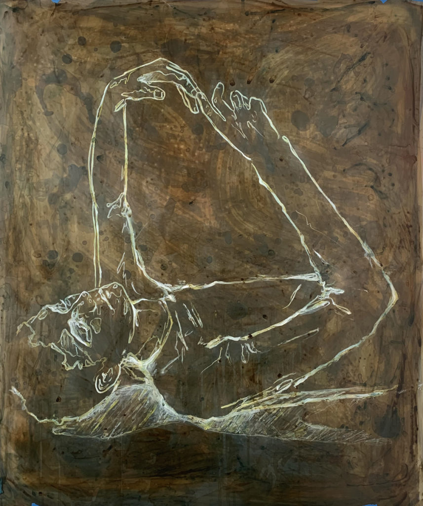 Anthony Goicolea, Pollinator, 2020. Acrylique et graphite sur film Mylar dépoli, 112 x 71 cm