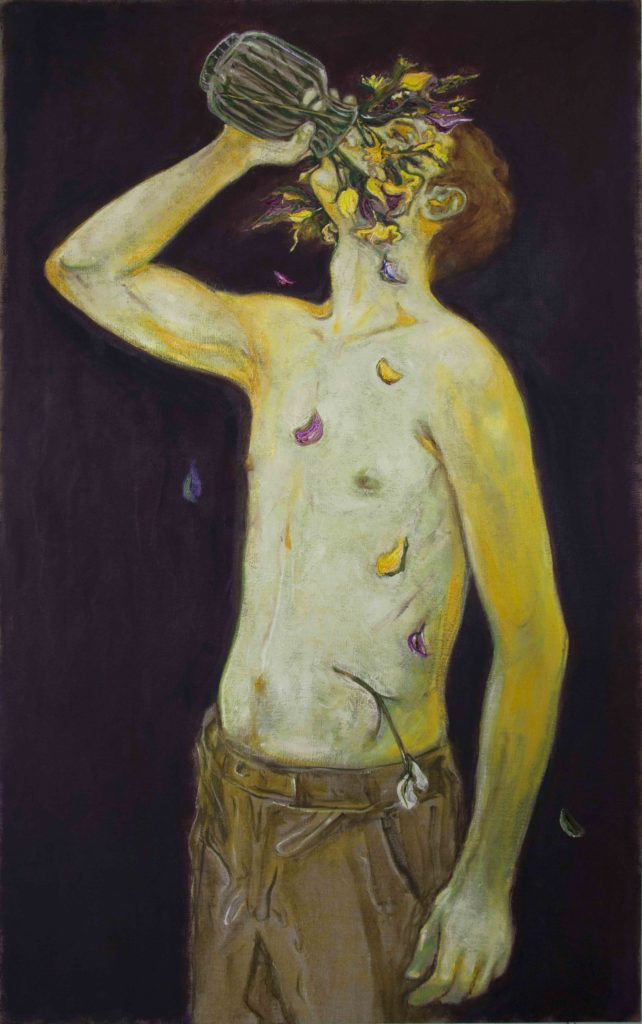 Anthony Goicolea, Pollinator, 2020. Huile sur toile de lin brut, 112 x 71 cm