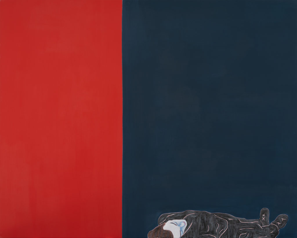 Djamel Tatah, Sans titre (Inv. 20007), 2020. Huile et cire sur toile, 200 x 250 cm. Courtesy de l’artiste et de la Galerie Poggi, Paris. © Franck Couvreur