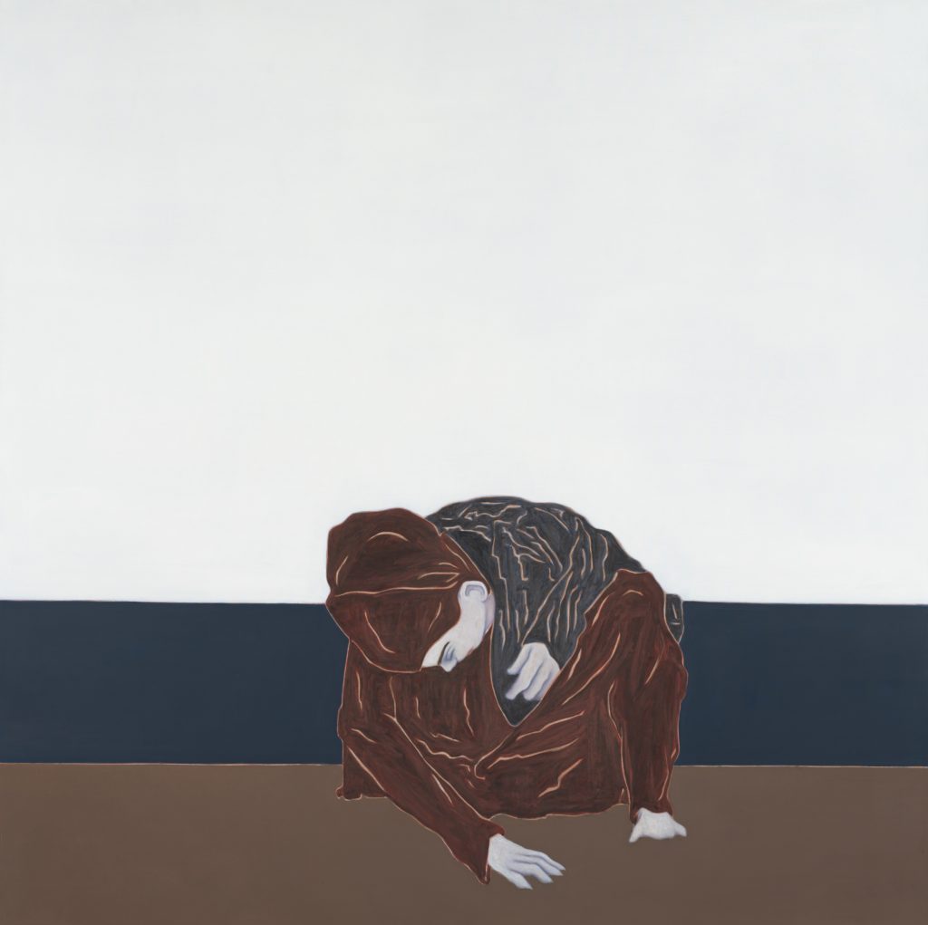 Djamel Tatah, Sans titre (Inv. 22009), 2022. Huile et cire sur toile, 200 x 200 cm. Courtesy de l’artiste et de la Galerie Poggi, Paris. © Franck Couvreur