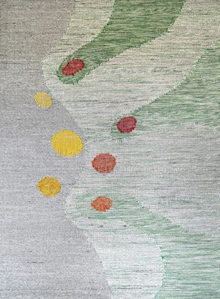 Simone Prouvé, 031215, 2015, oeuvre textile en inox, polyester, Kanekalon®, Clevyl®, aramides, 172 x 125 cm© ADAGP Paris © Simone Prouvé