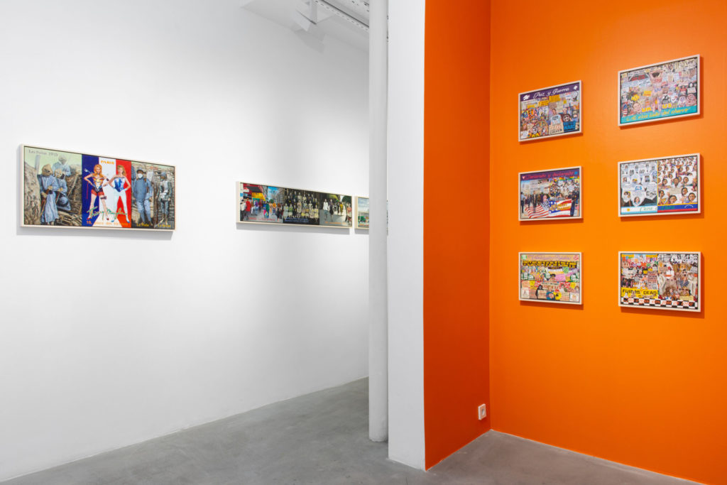 Galerie Vallois, Ben Sakoguchi, Oranges, pancartes, cartes postales, 2023 © Margot Montigny