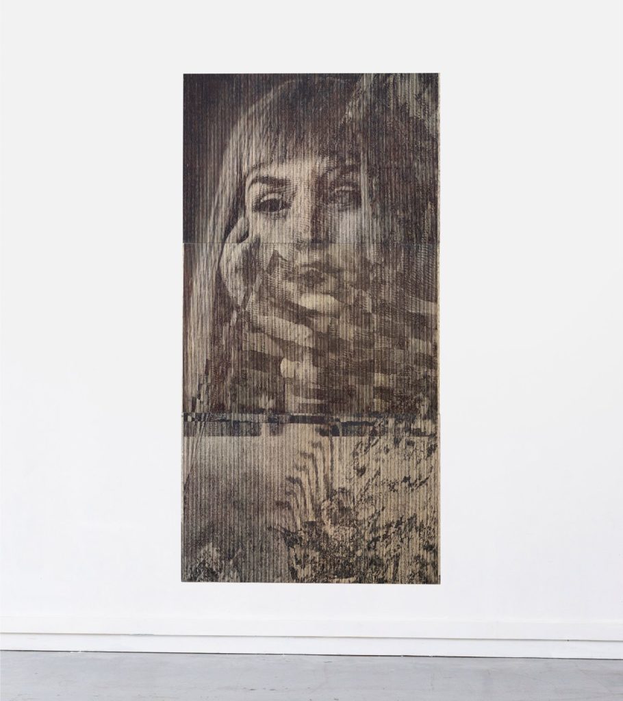 Morgane Ely, THE FEMALE WARRIOR, 2021. Gravure sur bois encrée, 150 x 300 cm