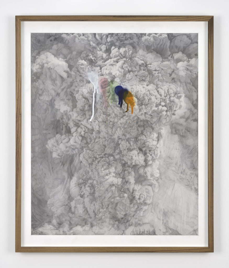 Thu-Van Tran, Rainbow Herbicides #3, 2020. Graphite sur papier Canson, peinture aérosol, 68 x 57,5 x 3,5 cm. Courtesy de l'artiste et Almine Rech, Paris. Photo © Rebecca Fanuele