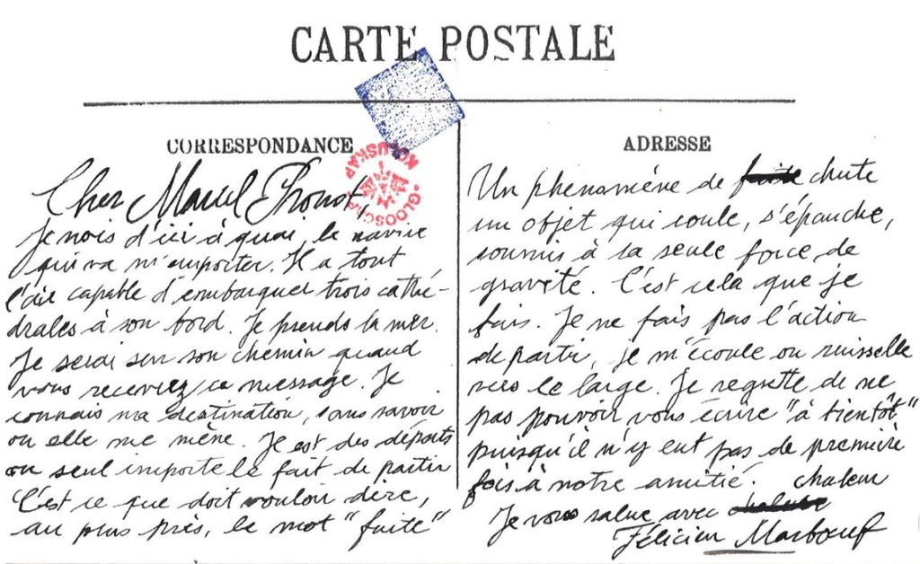 Jean-Yves Jouannais, Félicien Marboeuf - Correspondance avec Marcel Proust Lettre 20 - Le Havre, 15 mai 1906 2022