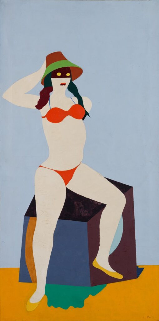 Emanuel Proweller, Femme au chapeau de plage, 1957