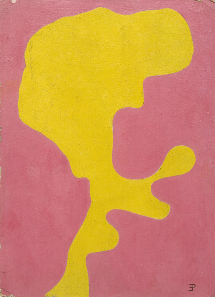 Emanuel Proweller, Forme jaune sur fond rose, 1963
