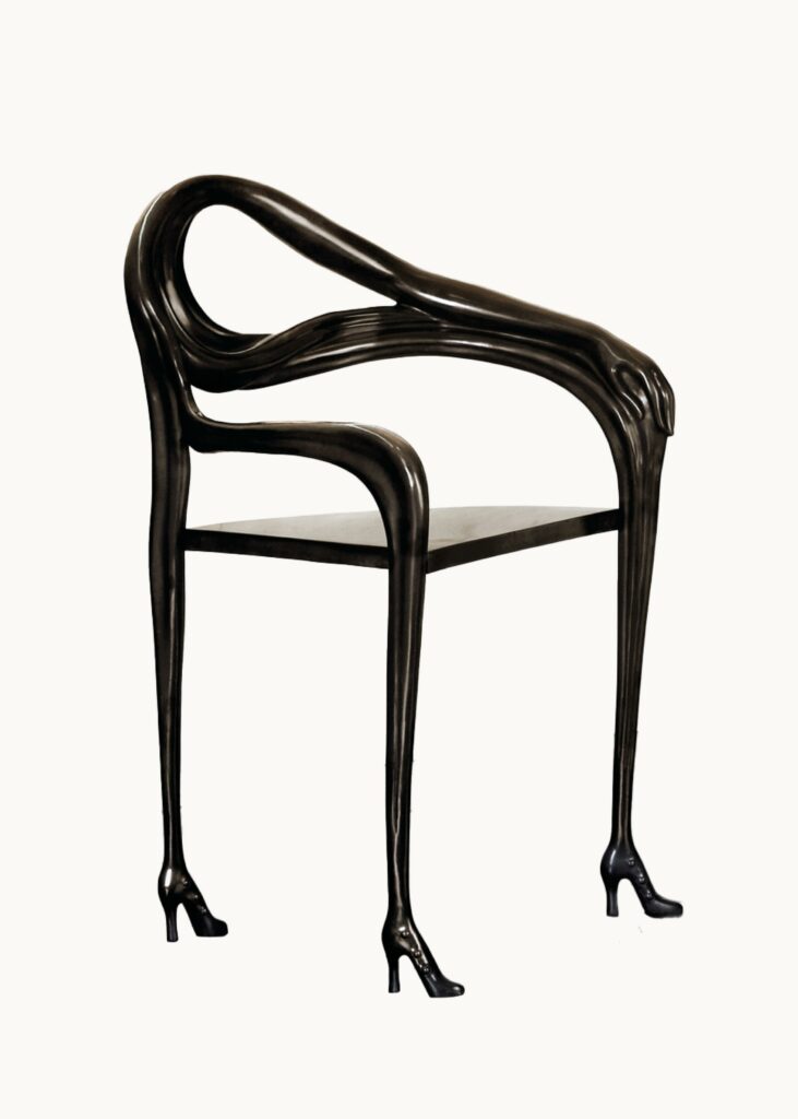 Salvador Dali, Leda armchair-Black, label