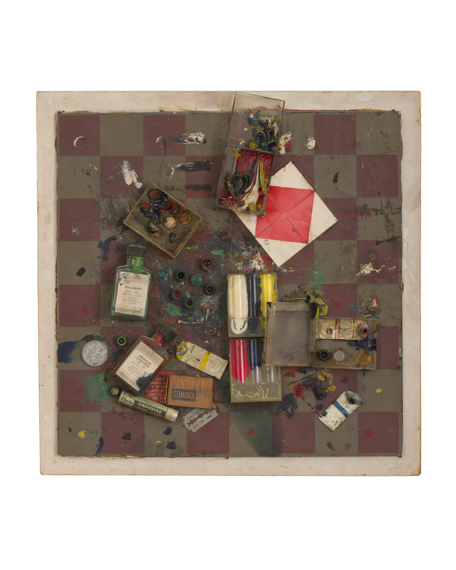 Daniel Spoerri, Tableau-piège fabriqué sous licence par Otto Hahn et Alain Jacquet, 1966