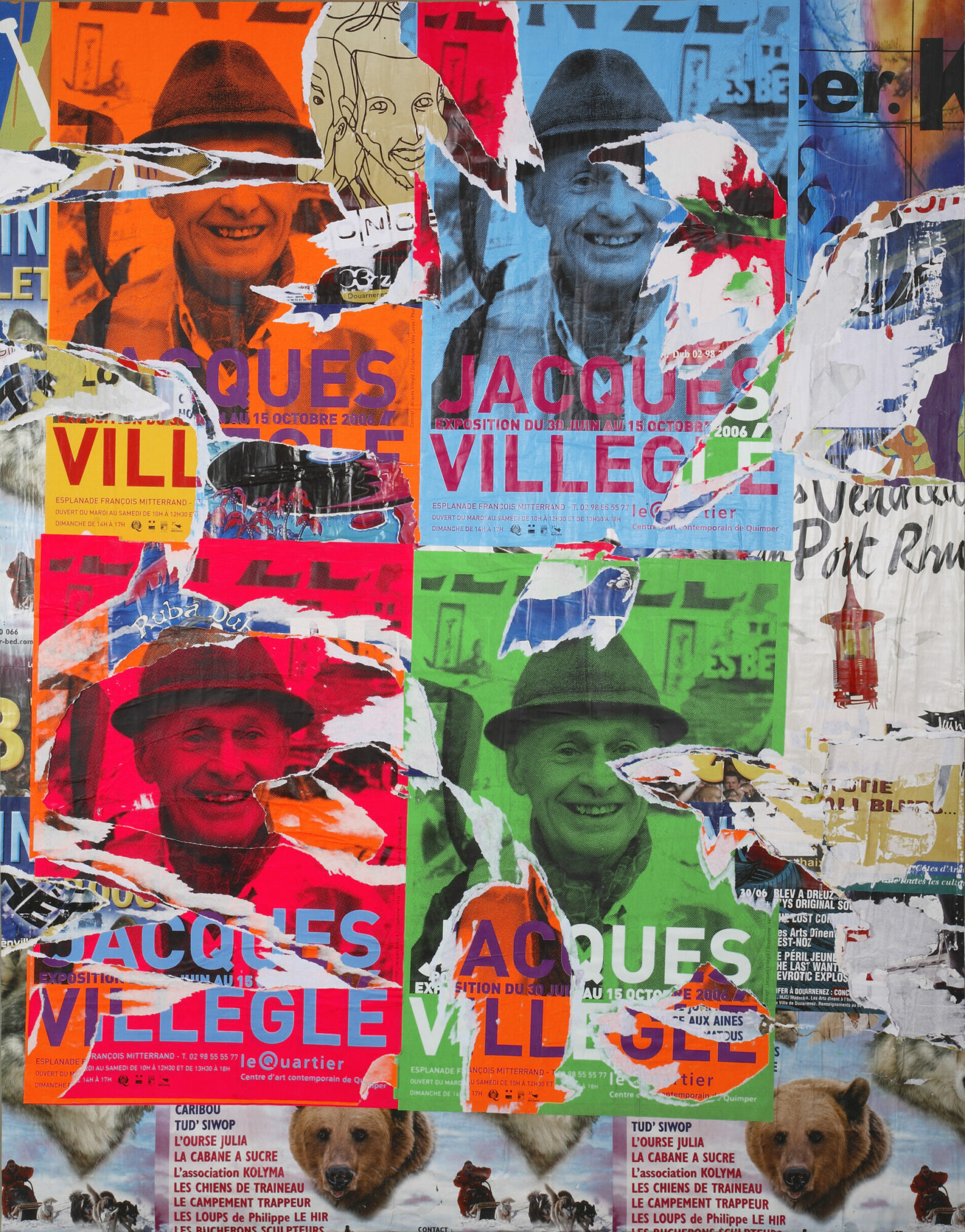 Jacques Villeglé, Opération quimpéroise - Bibliothèque - Le Quartier, 2006