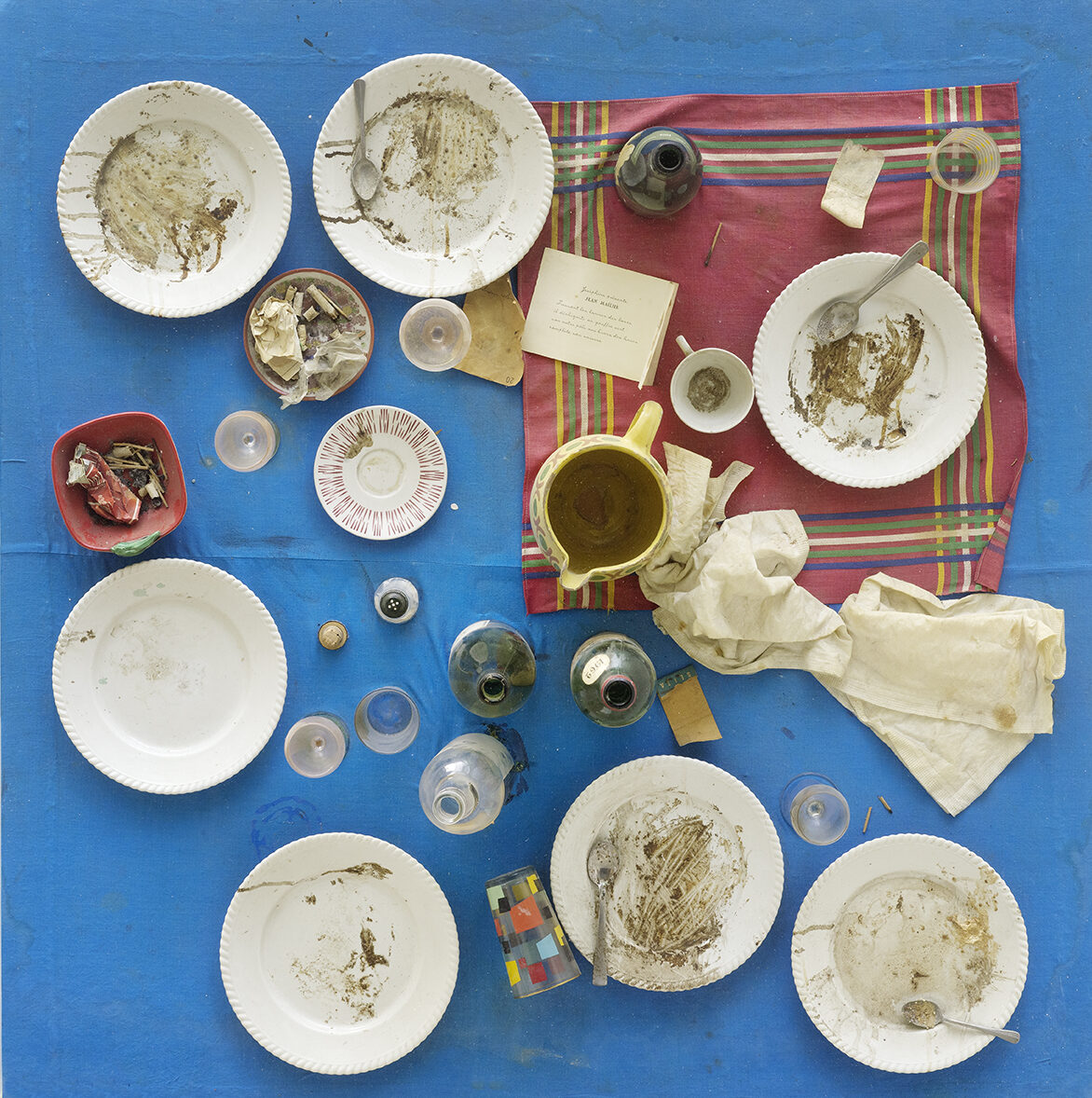 Daniel Spoerri, Tableau-piège - Restaurant de la Galerie J, 1963